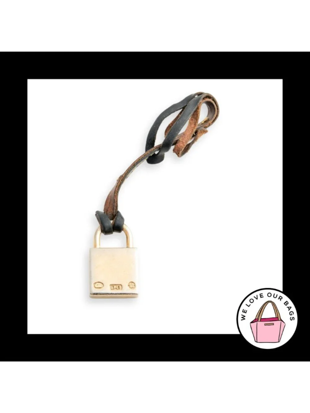 VINTAGE Y2K DOONEY & BOURKE Duck Black Brown Leather Bag Charm Hang Tag Keychain